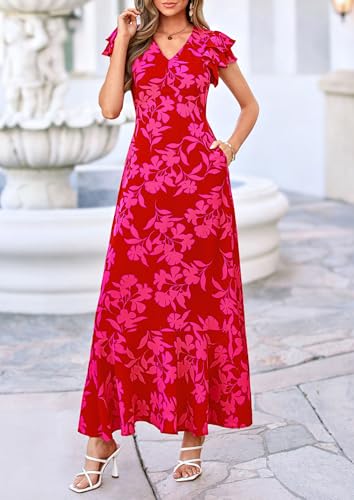Image of PRETTYGARDEN Womens Summer Boho Floral Maxi Dress