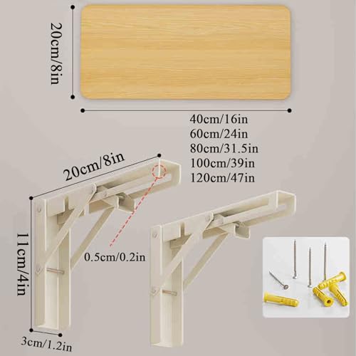 Bureau mural pliable 40x20 cm pour petits espaces et ordinateur - 4
