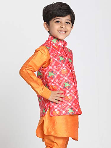 Image of JBN Creation Light Blue Cotton Silk Blend Boys Nehru Modi Jacket