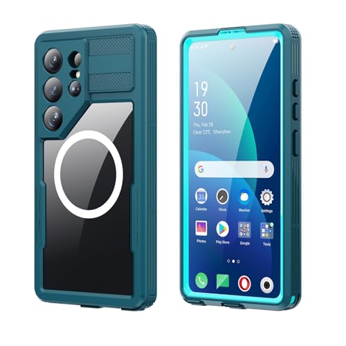 Coque Samsung S25 Ultra bleue étanche et magnétique au fini élégant