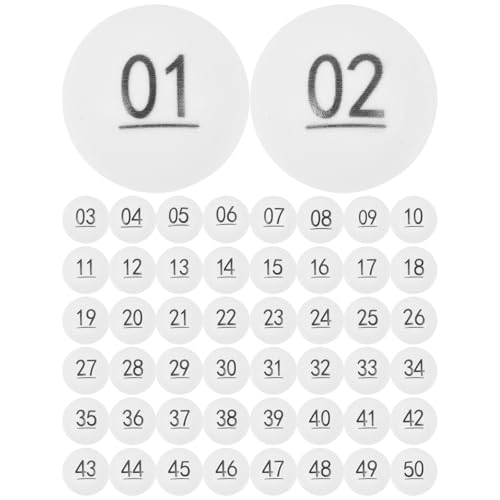VALICLUD Boules de Tombola Numérotées 1 à 50 4 CM Blanches pour Tirage au Sort et Activités de Fête Scolaires