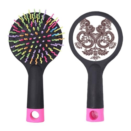 Brosse à cheveux démêlante à coussin d'air Flower's Symmetry Art Grain pour salon
