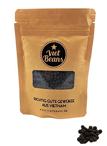Schwarzer Pfeffer Ganz Wilder Urwaldpfeffer - Ganze schwarze Pfefferbeeren für Pfeffermühle - Pfefferkörner ganz - Zitronenpfeffer - Zitruspfeffer - 50g