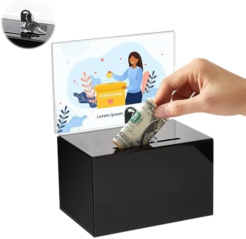 Zyluniy Acryl Spendenbox - 16×10×12 Cm, Mit Schloss, Abschließbar