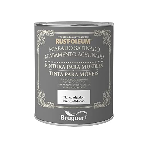 Rust-Oleum Bruguer Pintura para Muebles Satinado Blanco Algodón 125 ml