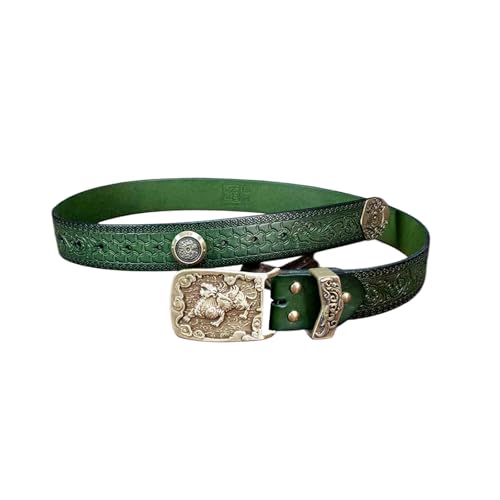 Ceinture en cuir gravée style western : l'accessoire vintage idéal pour sublimer vos jeans au quotidien