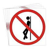 dealzEpic - Do not Lean on/No Leaning Sign - Self Adhesive Peel and Stick Waterproof Warning Vinyl Decal - 3.94 inches in Diameter | Pack of 4 Pcs