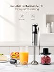 Reemix Immersion Blender Handheld, 5-in-1 Set de mélangeur à main électrique avec arbre de mélange en acier inoxydable, fouet, lait frère, coupe et bécher, mélangeur de bâton pour soupe, smoothies, sauces, aliments pour bébés