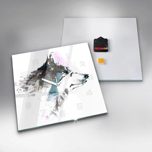 Horloge de qualité supérieure Wallfluent loup mécanique silencieux