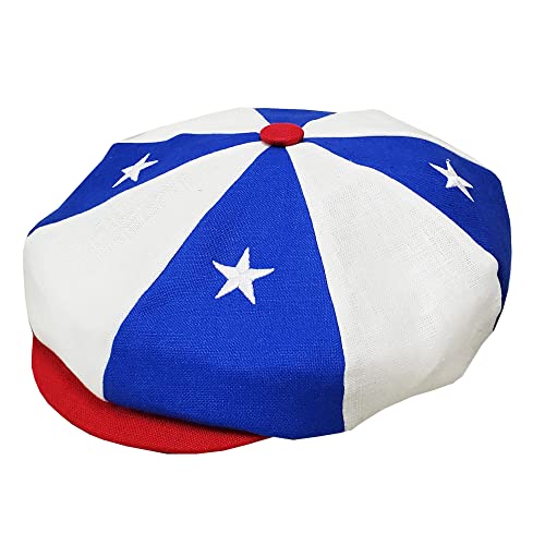 Emstate Patriotic American Flag Linen 8 Panel Applejack Newsboy Cap Made In Usa #TOP9