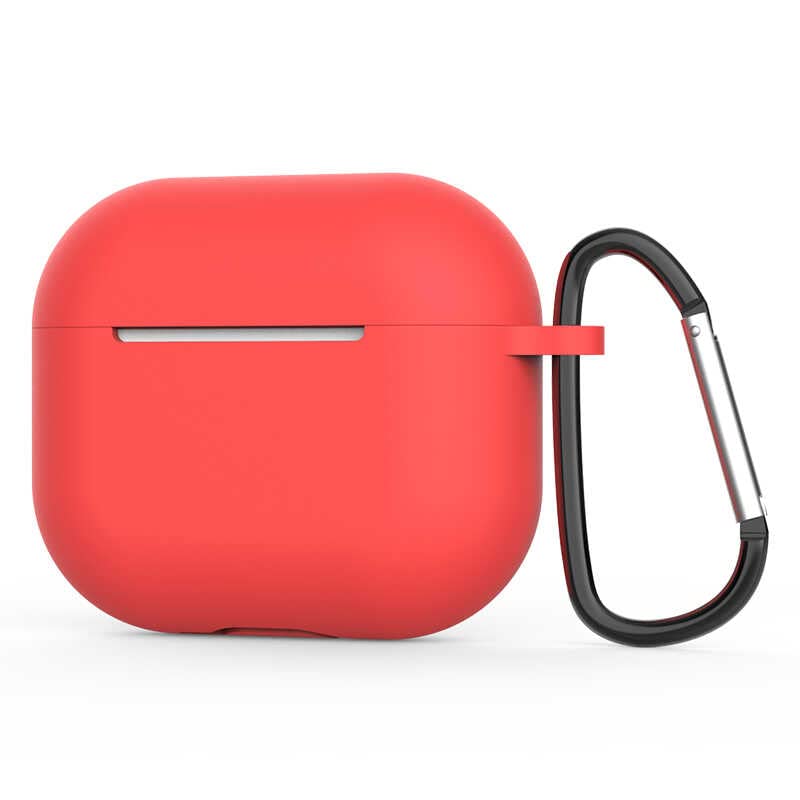 Zore Apple ile uyumlu Airpods 3. Nesil Standart Silikon Kılıf Kırmızı