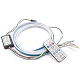 Flexible Led Strip Tailgate Light RGB Remote Control LED Strips Bar Streamer Brake Trunk Cargo Tail Lights Red/Ice Blue Turn Signal, Parking, Brake, Reverse Lights Double Flash Lighting Waterproof