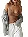 Tankaneo Womens Sexy Deep V Neck Top Sleeveless Backless Spaghetti Strap Tank Top Casual Basic Cami Top Brown, Small