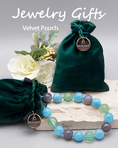 Pearlfect Natural Stone Gemstone Beaded Strand Necklace For Women Girls,Crystal/Crystals Beads And Healing Stones Bead Chokers Jewelry,Fashion Classic Handmade Knotted Necklaces Gift (20Inch, Blue) #TOP5