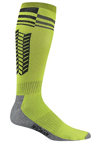 Knee High Ski Sock Snow Arrow Pro, Limon, Large with a Helicase brand sock ring