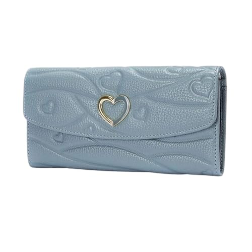 Women's Money Clips Card Cases Purses for Women Wedding Wallets Genuine Leather Evening Handbags (Blue)