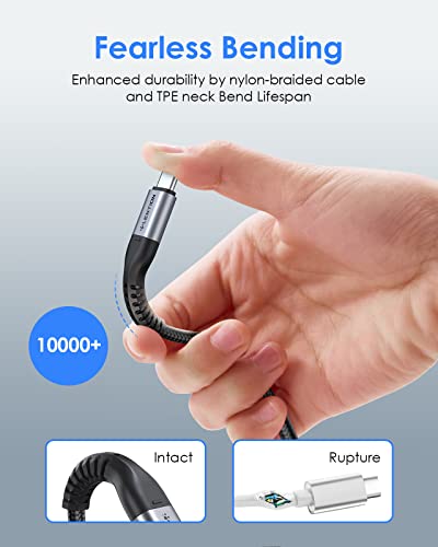 Lention Usb C To Usb C Cable 6.6Ft 100W, Type C 20V/5A Fast Charging Braided Cord Compatible New Macbook Pro/Air, Ipad Pro/Air/Mini, Surface, Samsung Galaxy S21/S20/S10/S9/Note, Switch, And More(Grey) #TOP5