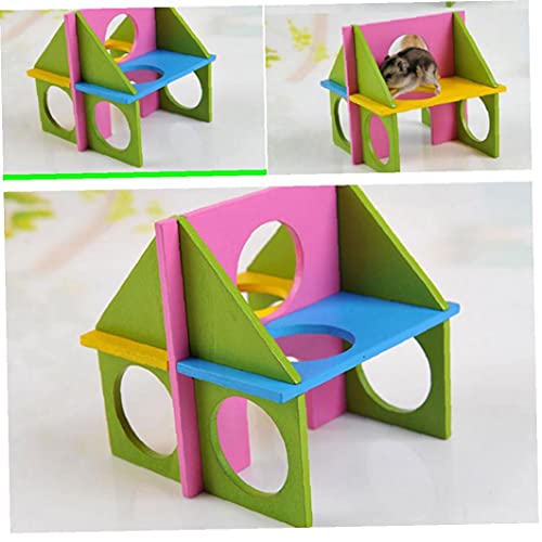 1 Set DIY Hamster Cage Creatieve Kleurrijke Houten Hamster Fitness Game Speelgoed voor Thuis - Image 5