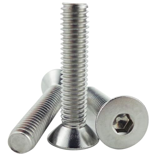 M6 x 30mm Flat Head Socket Cap Screws,Fajoeda 20Pcs M6 Countersunk Bolts 18-8 (304) Stainless Steel Hex Socket Cap Screws