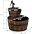 Tangkula 2-Tier Water Fountain Outdoor, Rustic Wood Cascading Waterfall Fountain with Electric Pump, Outside Water Feature with Decorative Hand for Garden Patio Backyard (Fir Wood)