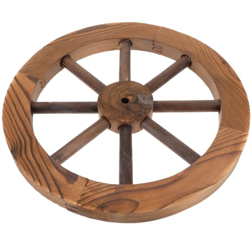 Roue de chariot en bois décoration murale vintage 35cm