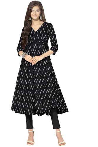 Image of Cotton Pochampally ikat unstitched blouse, Kurthi, long frock fabric material for women (1 meter, 2 meters & 3 meters)
