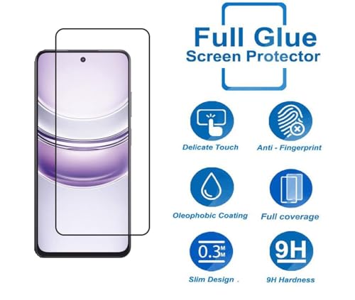 Image of HD Tempered Glass Screen Protector Compatible for Realme 14X 5G with Edge to Edge coverage and Easy Installation kit