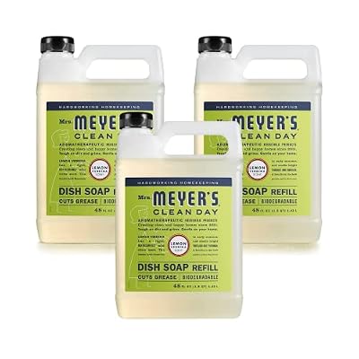 Mrs. MEYER'S CLEAN DAY Liquid Dish Soap Refill, Lemon Verbena, 48 Fl Oz. (Pack of 3)
