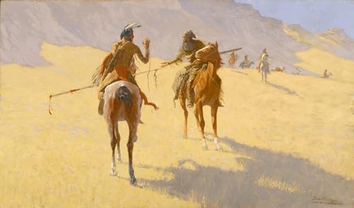 Pintura decorativa il colloquio de Frederic Remington, lienzo artístico de 60x90cm