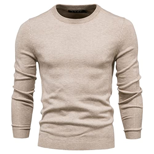 Kinkia Men's Casual Slim Fit Basic Sweaters Long Sleeve Knitted Crew-Neck Pullover Sweater