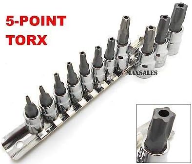 (KaleidoScope)11pc 5-POINT TORX STAR TAMPER PROOF SECURITY BIT SOCKET SET