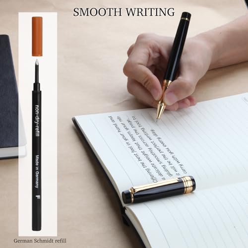 Luxury Rollerball Pen,Nice pen with 24K Gold Trim, Schneider Ink Refill, Professiona,Executive Office, Fancy Pens, Luxury pens with gift case for Men & Women with 1 Refill — view 3