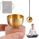 Klangschale Klein Tibetische Ø 3cm, Mini Meditationsklangschale mit Glocke, Hand Gehämmert Messing Tibetisches Klangschalen Set mit Aufbewahrungsbeutel, für Yoga, Meditation und Entspannung