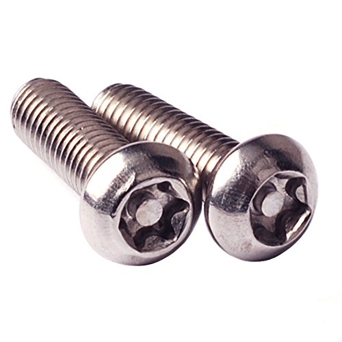 M2 Button Head Tamper Resistant Sicherheit Schrauben, Edelstahl, Vollgewinde, riight Hand, pin-in-star Drive, PK 100