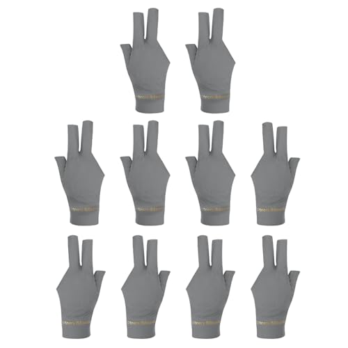 Gants de billard 3 doigts PATIKIL gris, accessoires queue de billard pool snooker