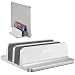 JARLINK (Upgraded Dock Version) Vertical Laptop Stand, Double Desktop Stand Adjustable Laptop Holder (up to 17.3 inches) Compatible with All MacBook Pro/Air/Microsoft Surface (Silver)
