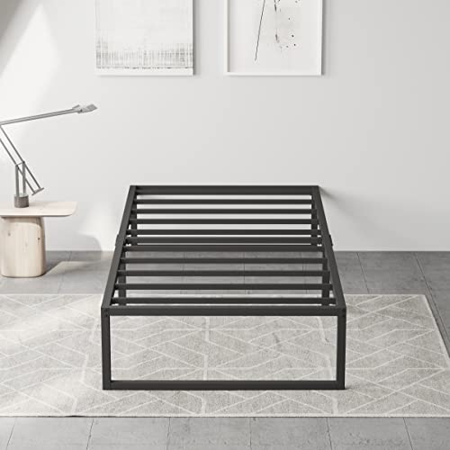 Richwanone 14 Inch Twin Metal Platform Bed Frame, Mattress Foundation With Steel Slat Support, No Box Spring Needed, Easy Assembly, Black #TOP3