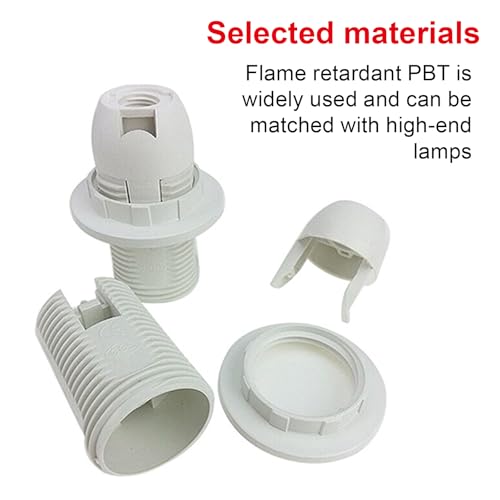 2 Pcs Light Fitting Parts, Table Lamp Fittings, Light Bulb Holder, E14 Bulb Light Lamp Holder, Electric Light Lamp Holder, Screw Bulb Socket Lamp Holder, Suitable for Most Light Bulbs (White) - Image 6