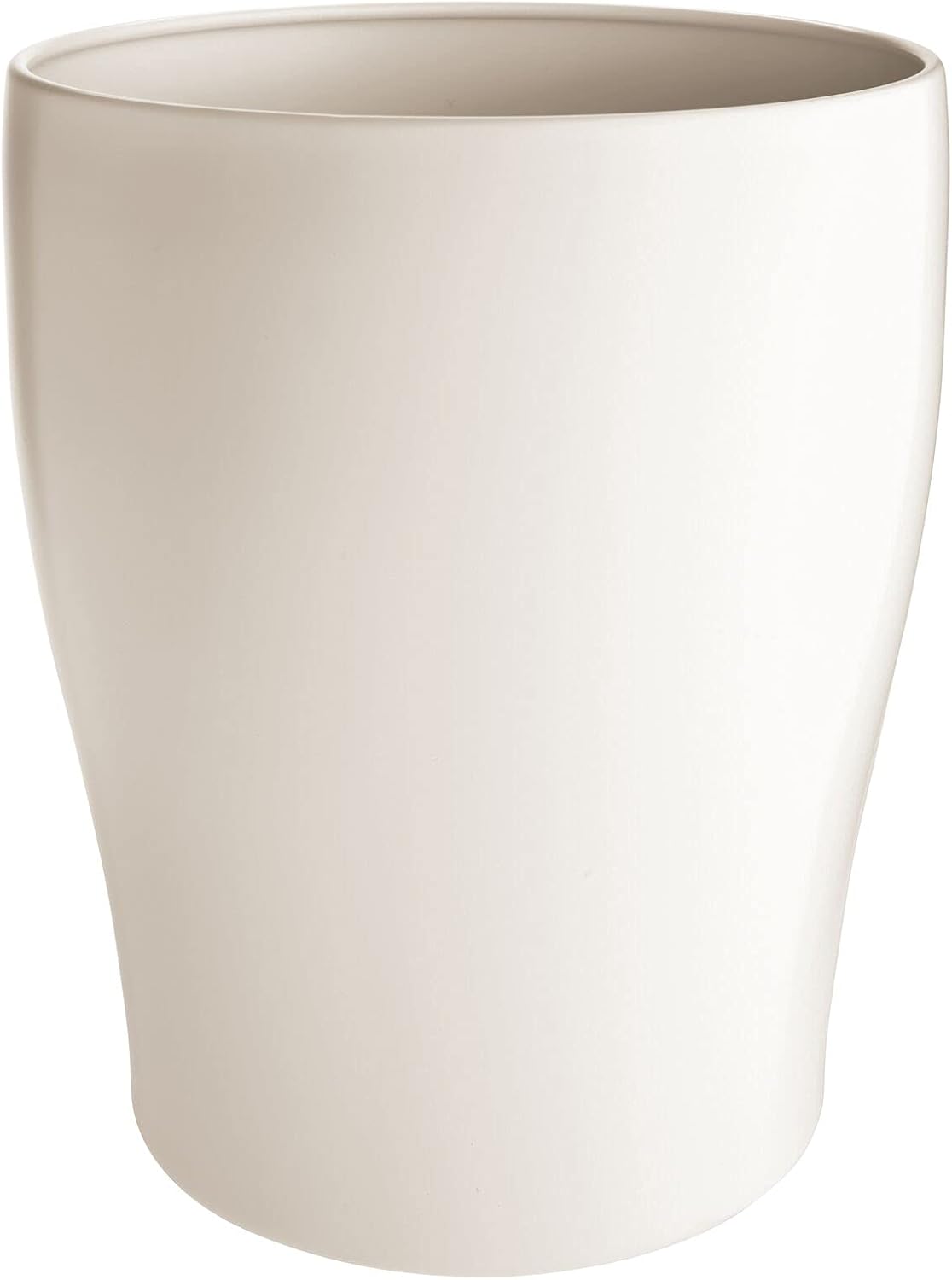 mDesign Steel Modern Round Small 1.67 Gallon Trash Can Wastebasket, Garbage Container Bin for Storing and Holding Waste in Bathroom, Kitchen, Home Office, Craft Room, Laundry Room - Cream/Beige : Home & Kitchen