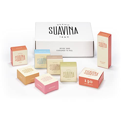 SUAVINA - Balsamos Labiales Hidratantes Original - Olea - Prunus - Helianthus - Citrus - Pediatrico para Cualquier Situación - Pack Balsamos Hidratantes para Labios de 7 x 10 ml y 1 x 12 ml