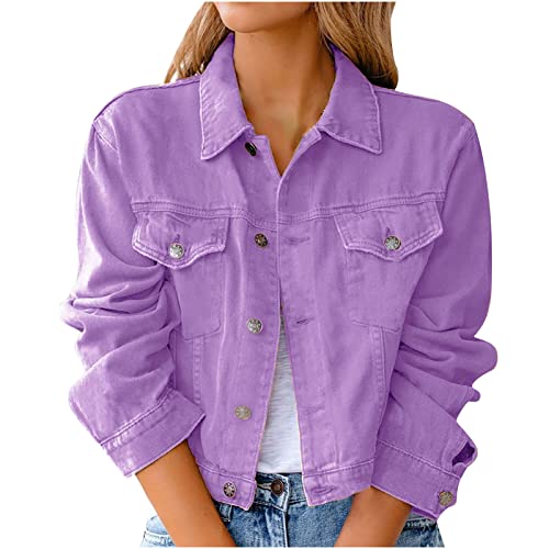 Manteau en denim oversize avec manches longues pour femme