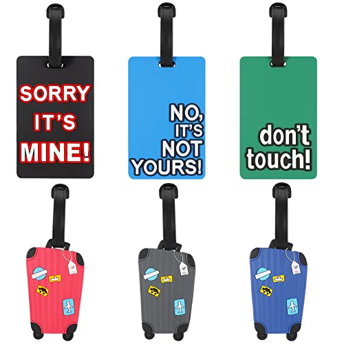 ALTcompluser 6 Stück Kofferanhänger,Silikon Koffer Anhänger mit Adressschild Bunt Koffer-Tags Set Gepäckanhänger Luggage Tags, Koffer Anhängeetiketten Adressanhänger zur Identifizierung Von Tasche Cover