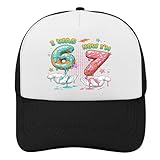 7 Year Old Birthday I was 6 Now I'm 7 67 Hat for Mens Fashion Washed Distressed