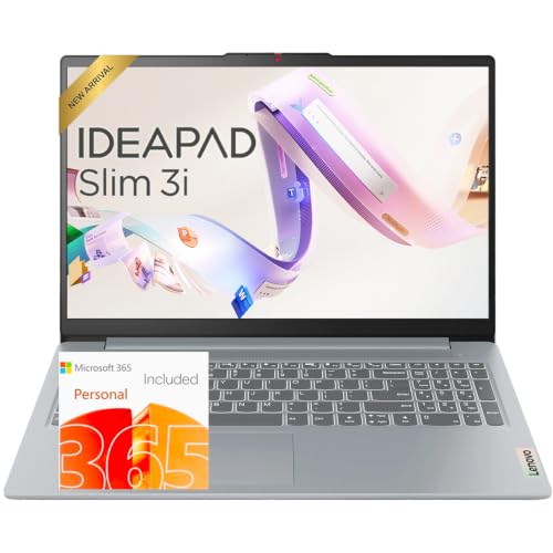 Image of Lenovo IdeaPad Slim 3i • 15.6 inch FHD Laptop with Microsoft 365 Included • Intel 4 Cores • 128GB SSD • 4GB DDR5RAM • Windows 11
