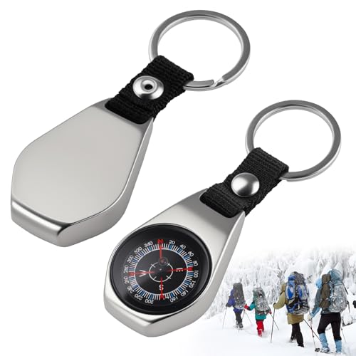 Senderismo BrúJula Llavero, Brújula Llavero Portátil, 9.7cmx3.3cm, Impermeables a Prueba de Golpes Duraderas para Navegación, per Bussola Piccola, Camping, Aire Libre