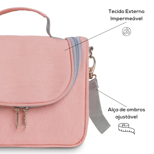 Bolsa Lancheira Térmica Impermeável, PGH, Modelo COMPACT MINI - Capacidade de 4 Litros (Rosa)
