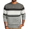 PJ Paul Jones Mens Striped Pullover Sweater Crewneck Contrast Fine Knitted Sweaters