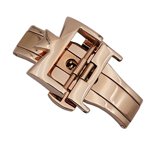 WJJHERRH 18mm 20mm 316L Stainless Steel Double By Double Open Watch Buckle Clasp Strap Deployant For Watchbands