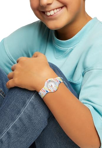Reloj de cuarzo de tres agujas con correa textil multicolor para niños 5