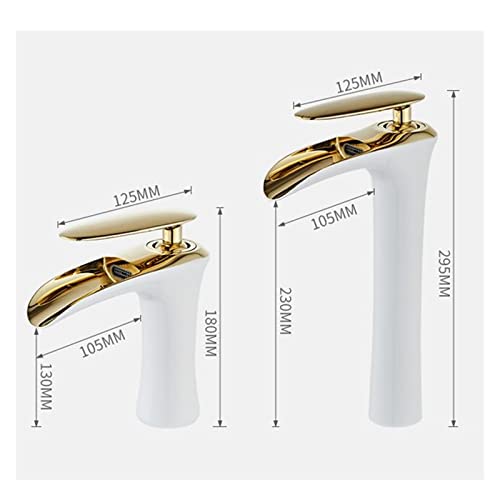 Robinet cascade pour évier et vasque design blanc or ambiance spa - 8